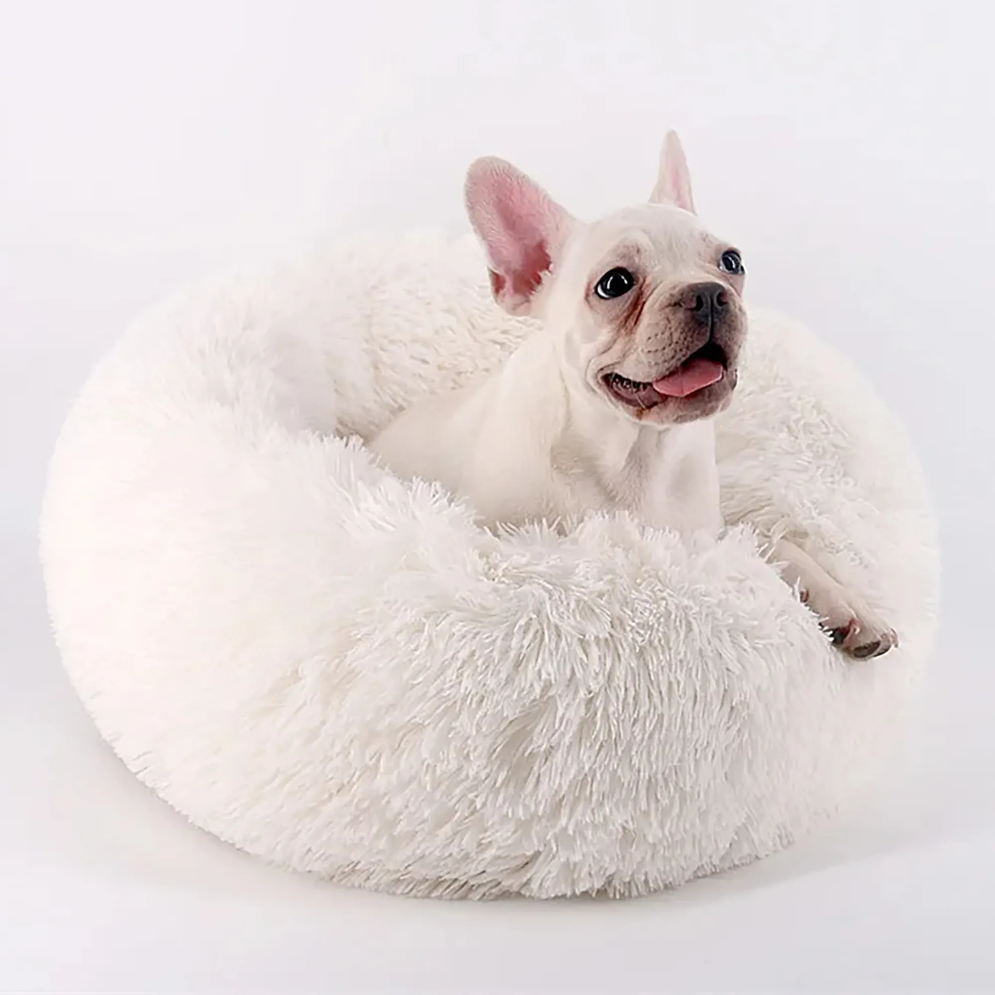 Luxury Doughnut-Style Warm Round Pet Bed for Dogs & Cats