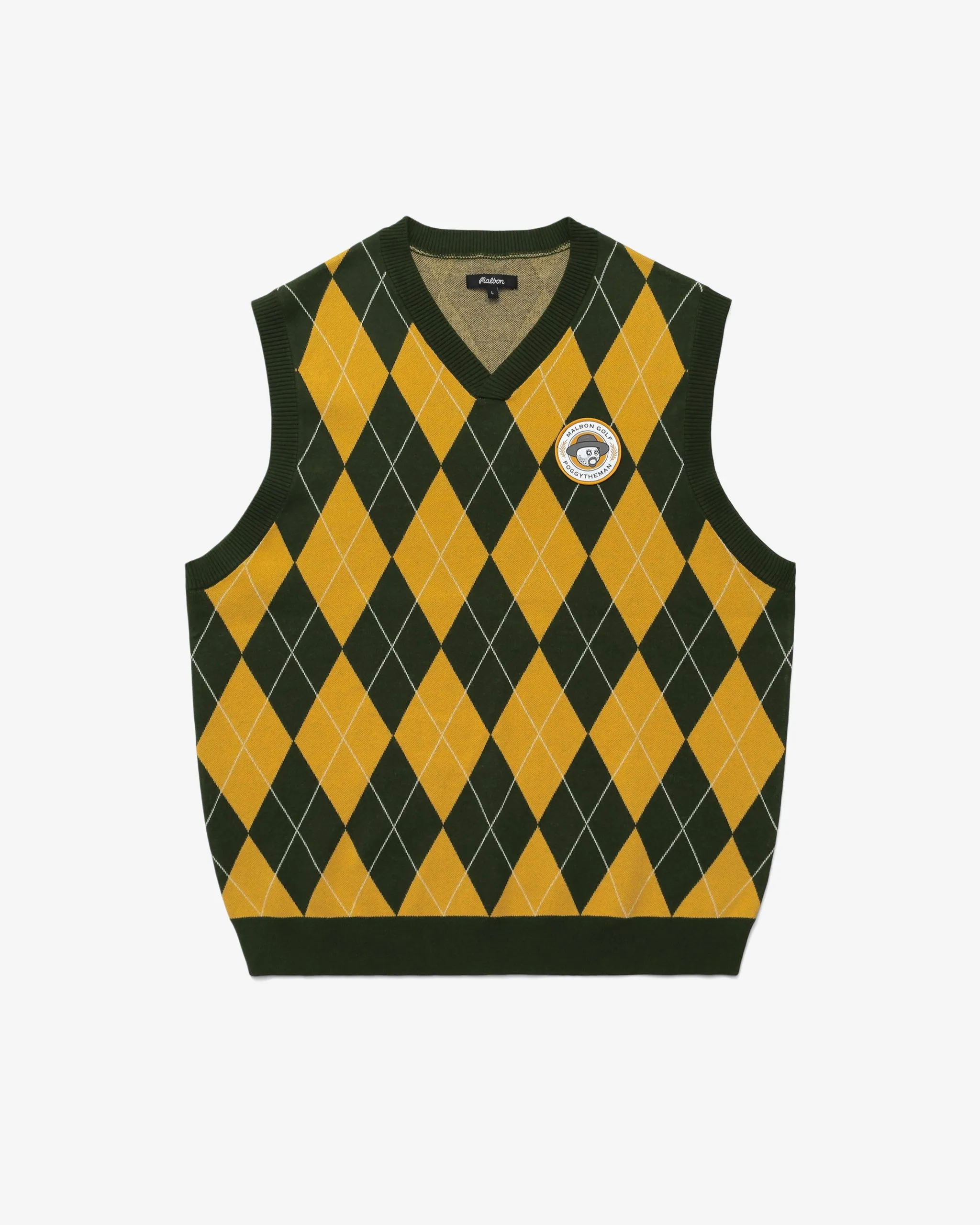 MALBON X PTM ARGYLE INTARSIA KNIT VEST