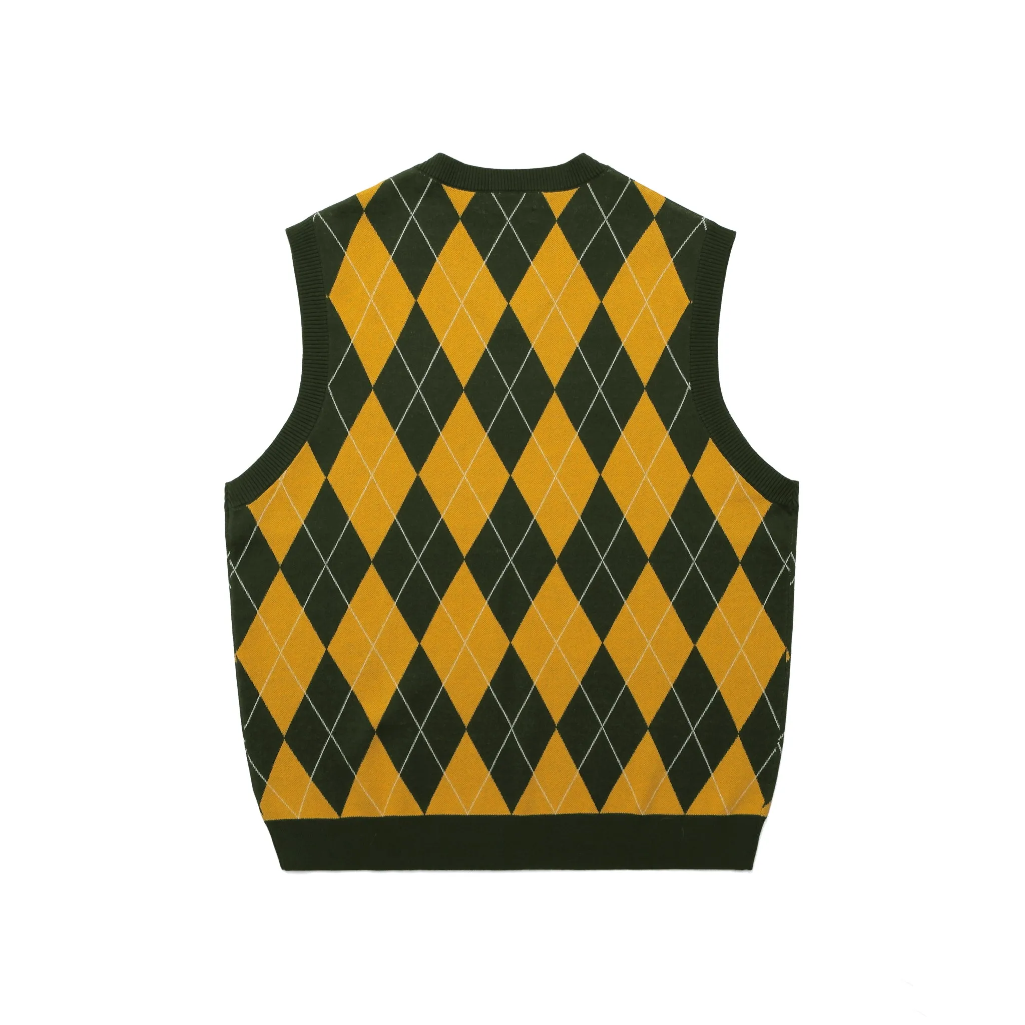 MALBON X PTM ARGYLE INTARSIA KNIT VEST