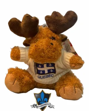 Moose With white sweater and Quebec flag.