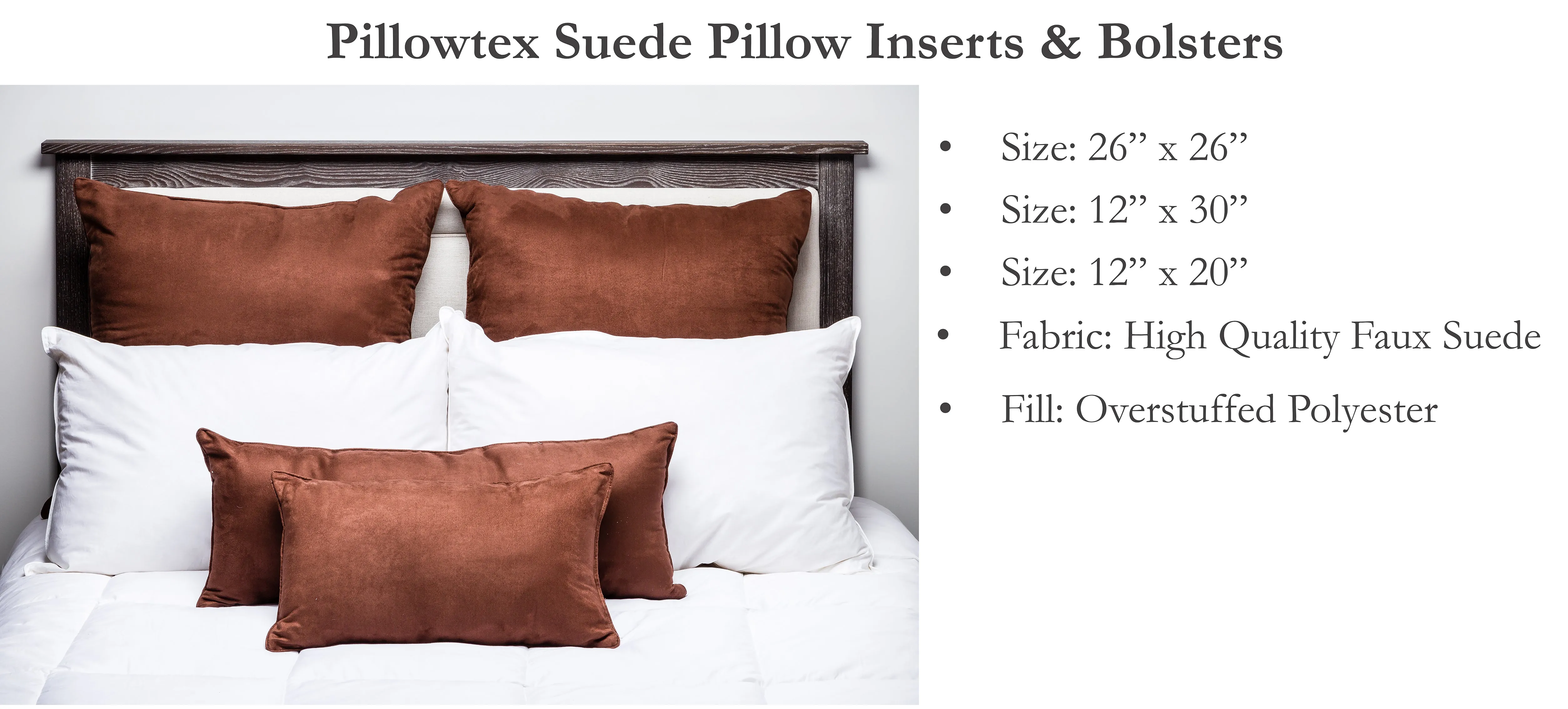 Pillowtex Faux Suede Decorative Throw Pillows & Bolsters