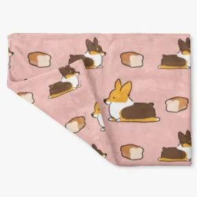 Pink Loaf Tricolor Corgi Fleece Blanket | 3 Sizes