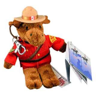 Rcmp Moose Souvenir Plush Stuffed key chain.