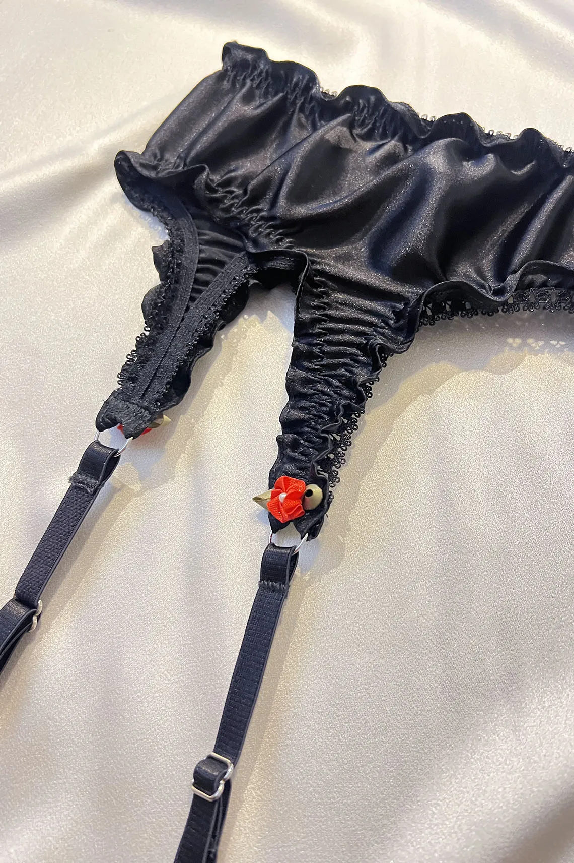 READY TO SHIP Florid Rosette Garter Belt