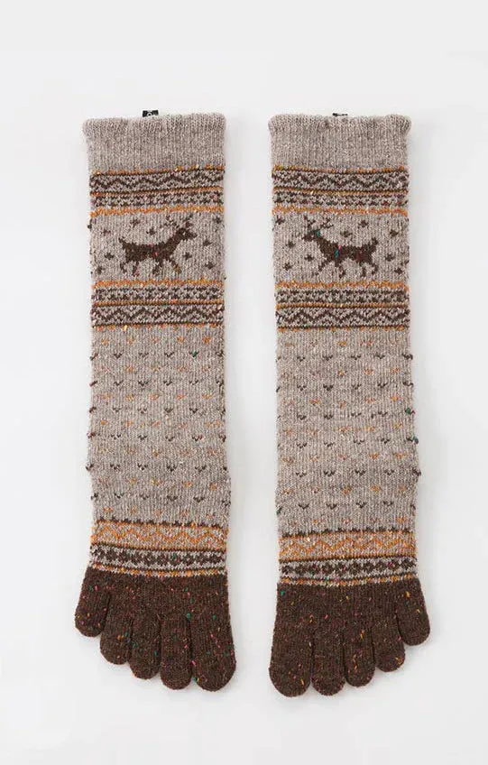 Reindeer Nordic Midcalf Wool Toe Socks