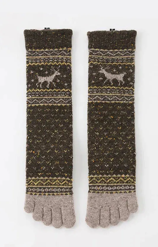 Reindeer Nordic Midcalf Wool Toe Socks