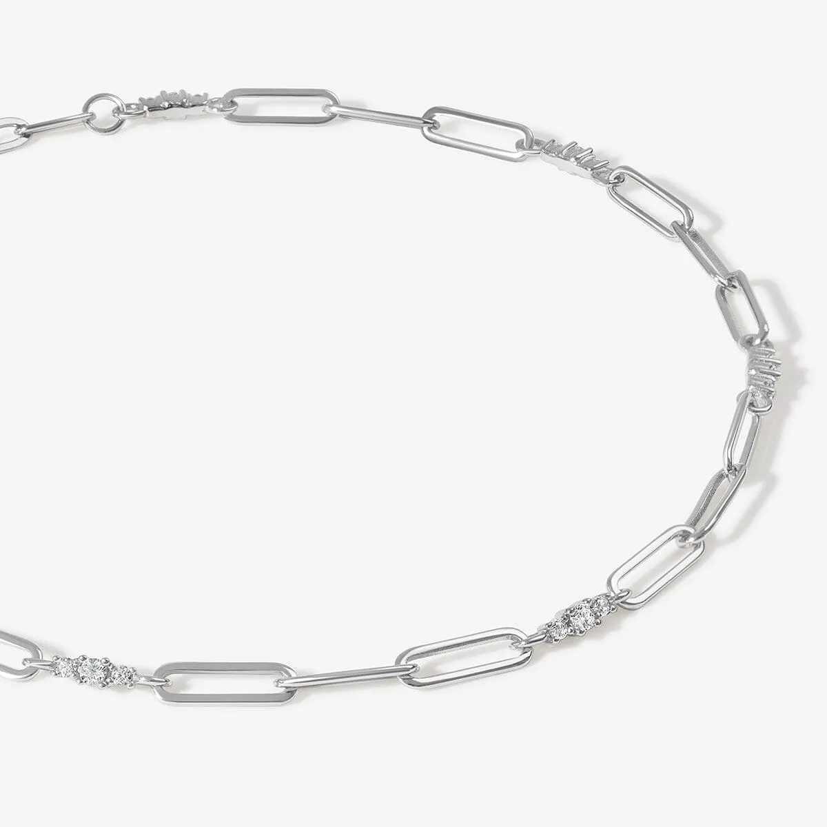 Rojas triple link paperclip chain anklet