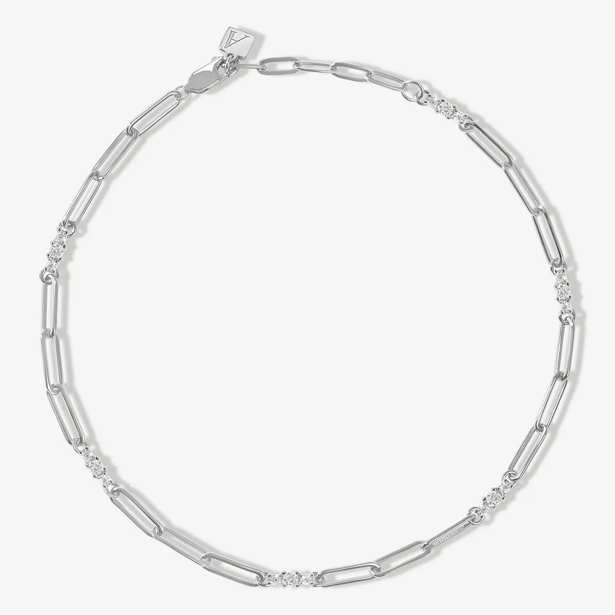 Rojas triple link paperclip chain anklet