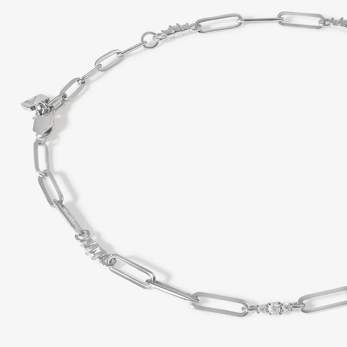 Rojas triple link paperclip chain anklet