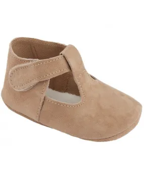 Suede tstrap crib shoe