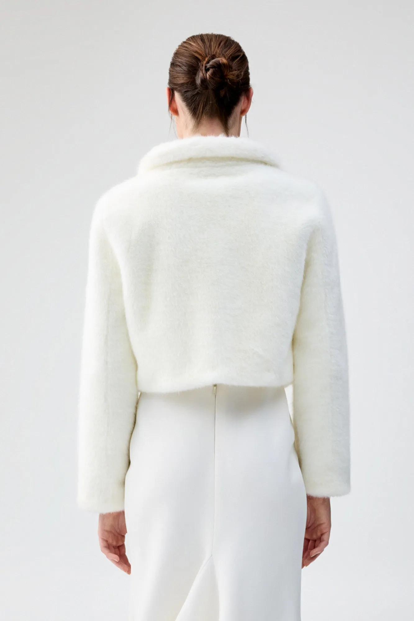 Tirage Cropped Jacket in Blanc