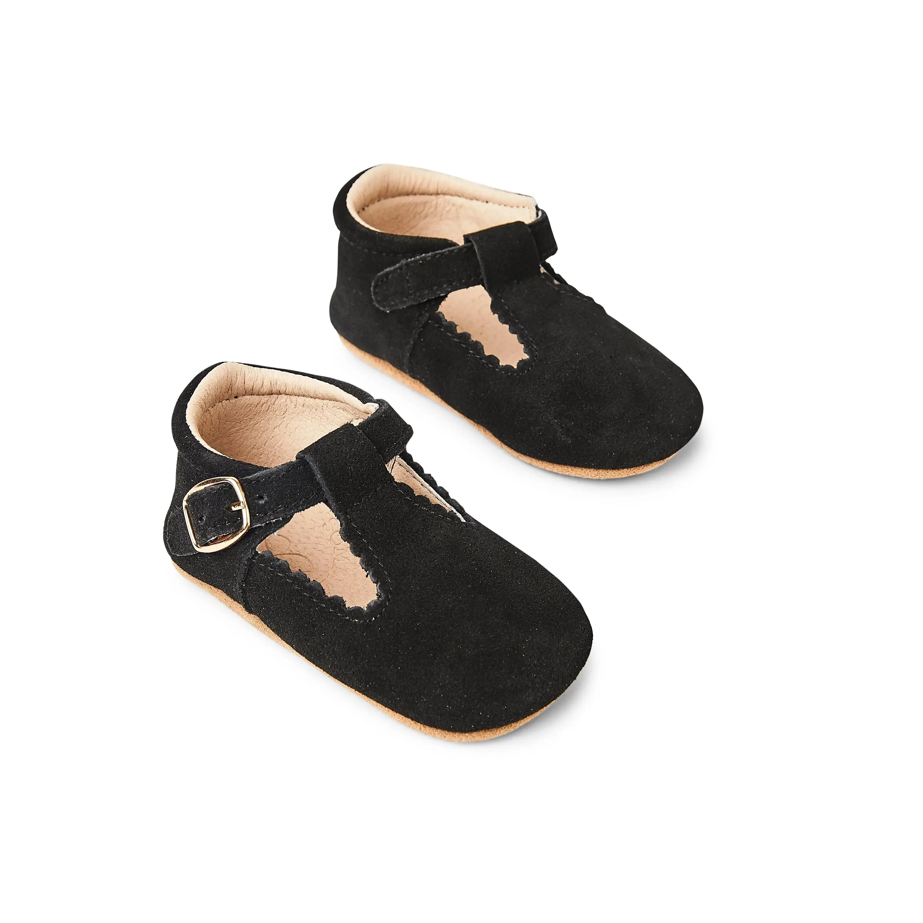 Woodsmoke Suede Leather Baby T Bar Shoe